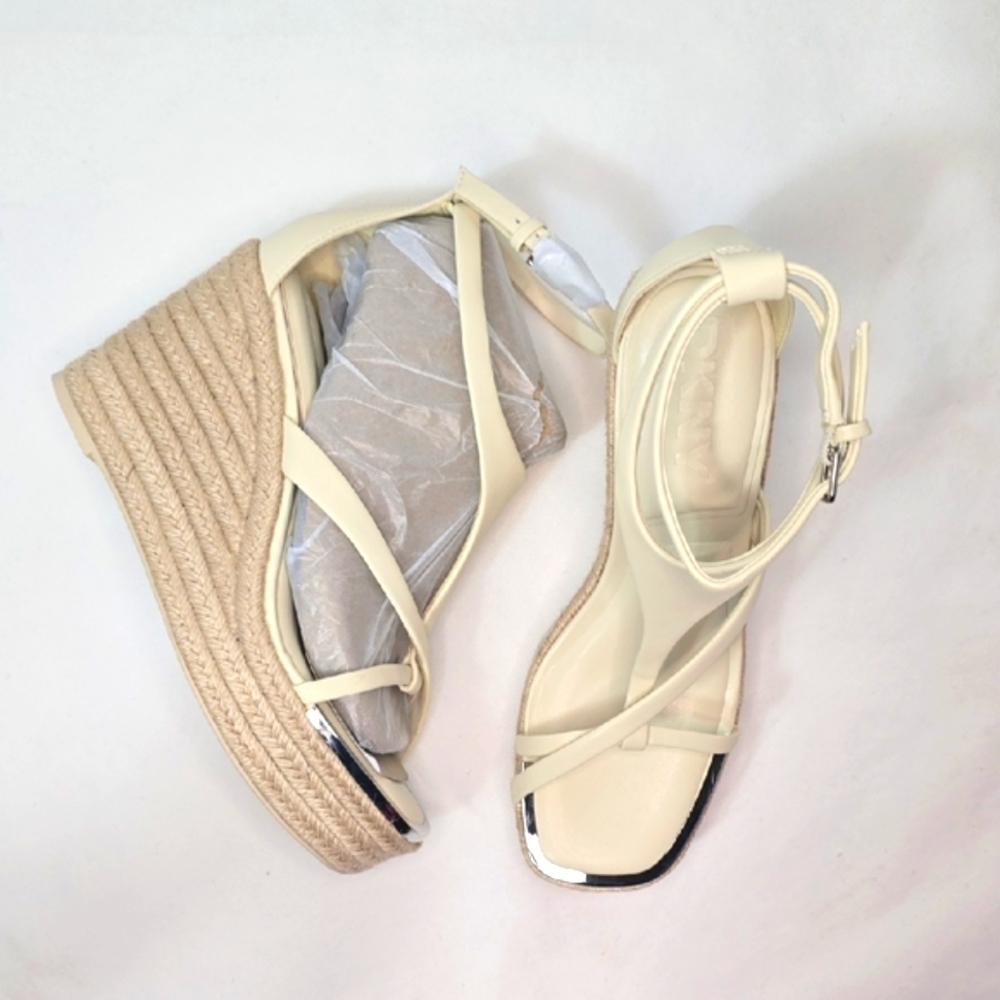 Elegant Cream Wedge Sandals
